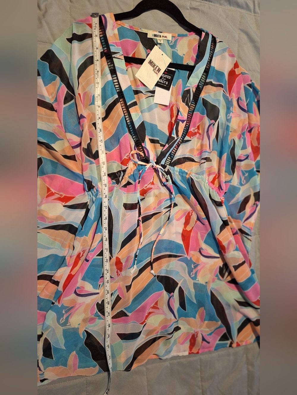 Miken Floral Kimono Swim Cover-Up Dress | Vibrant Print - Picture 4 of 6